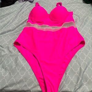 Hot Pink Women’s One-Piece Swimsuit Size XL